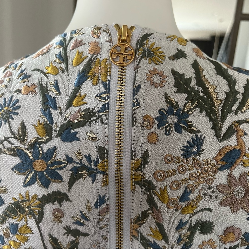 Tory Burch Jacquard Dress, Floral Mini Cocktail Party Size 8, New with Tag $698 - Picture 9 of 16